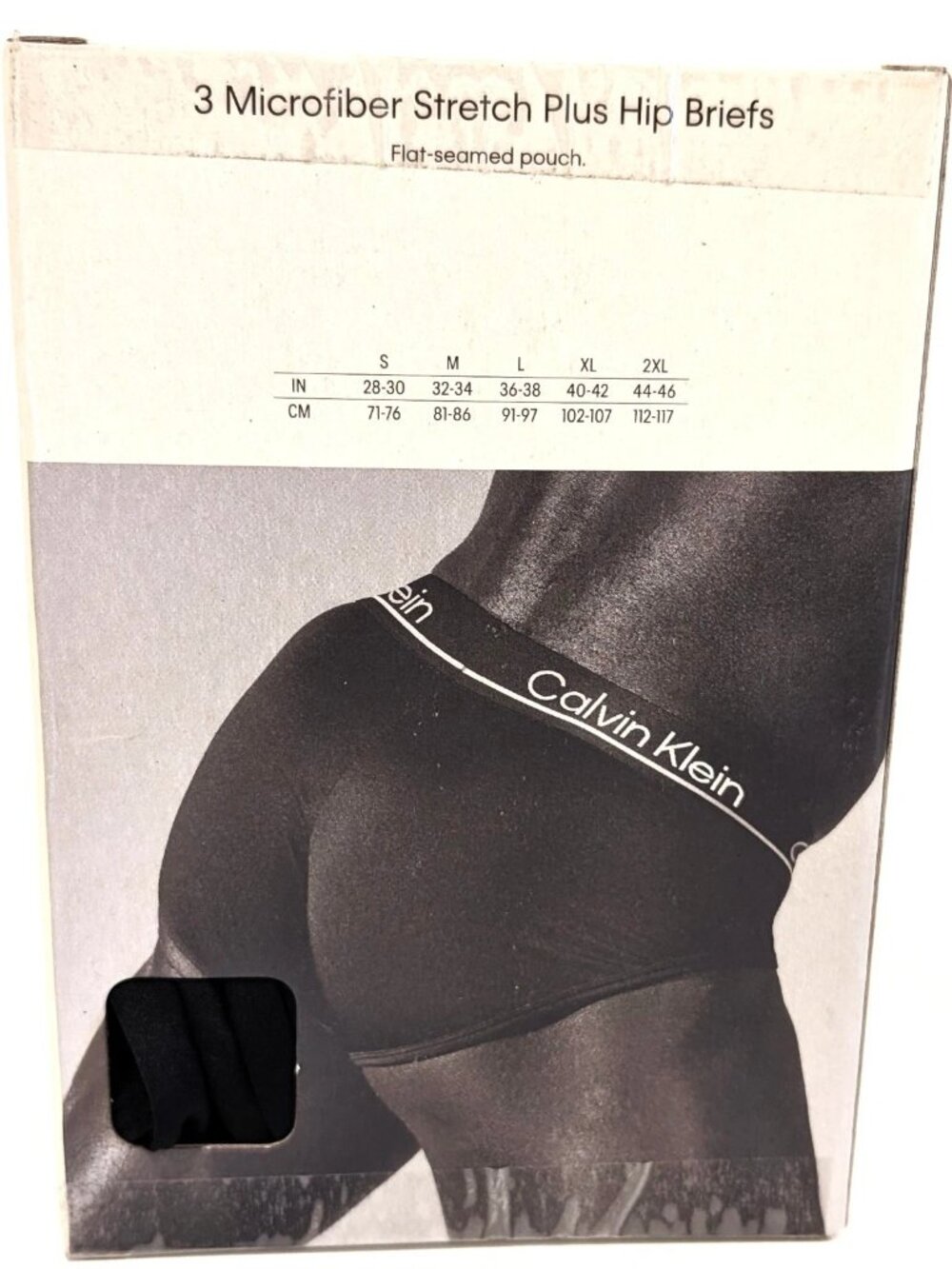 Calvin Klein Mens 3 Pack Microfiber Stretch Plus Hip Briefs Black Large